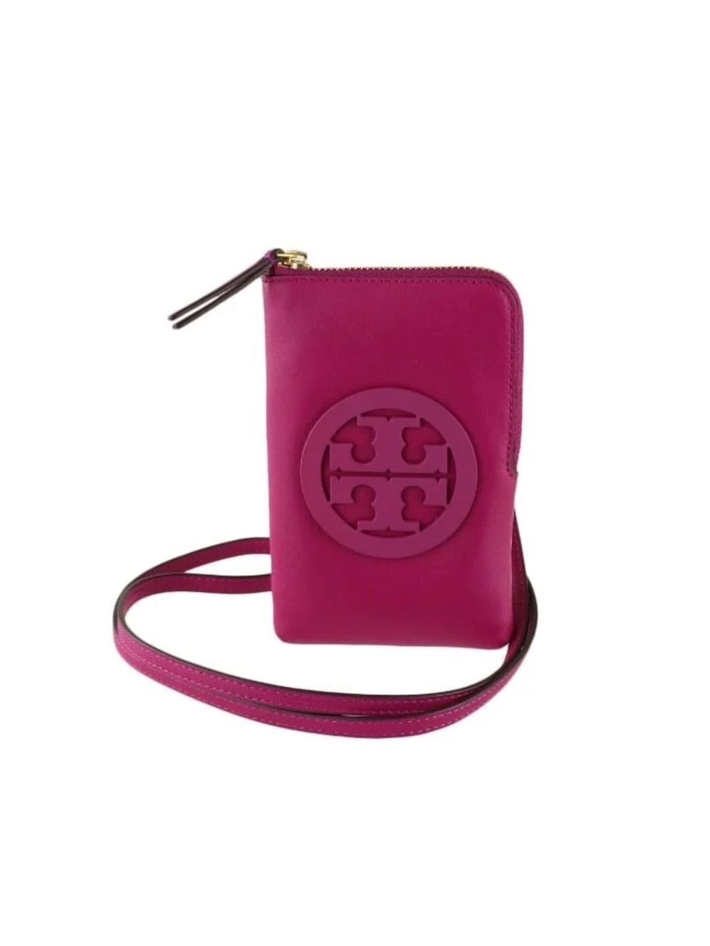 Tory Burch Fuchsia Leather Crossbody Phone Wallet